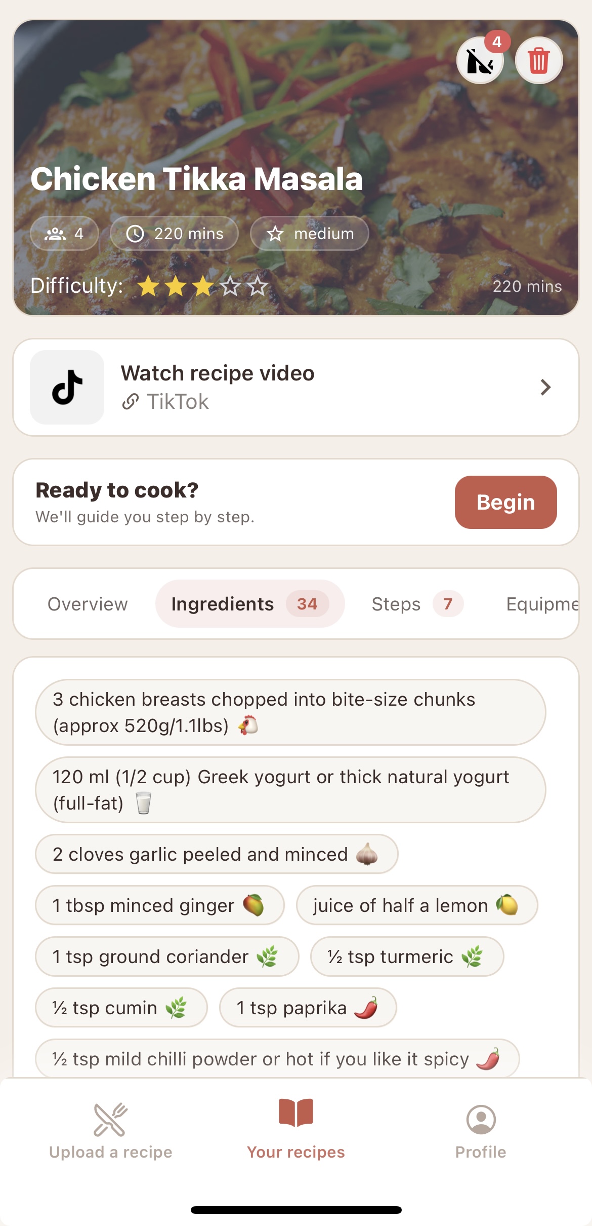 RecipLab Main Interface